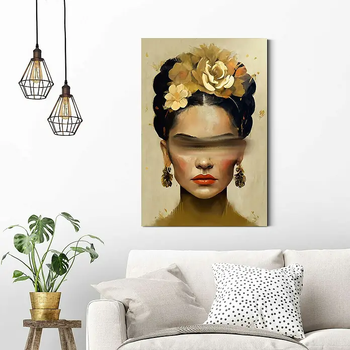 Reinders Decopanel - Frida Paint Stripe, B x H: 60 x 90 cm - Die Kunst von Frida Kahlo inspiriert dieses Leinwandbild. Sie verleiht jedem Raum einen künstlerischen und stilvollen Touch.