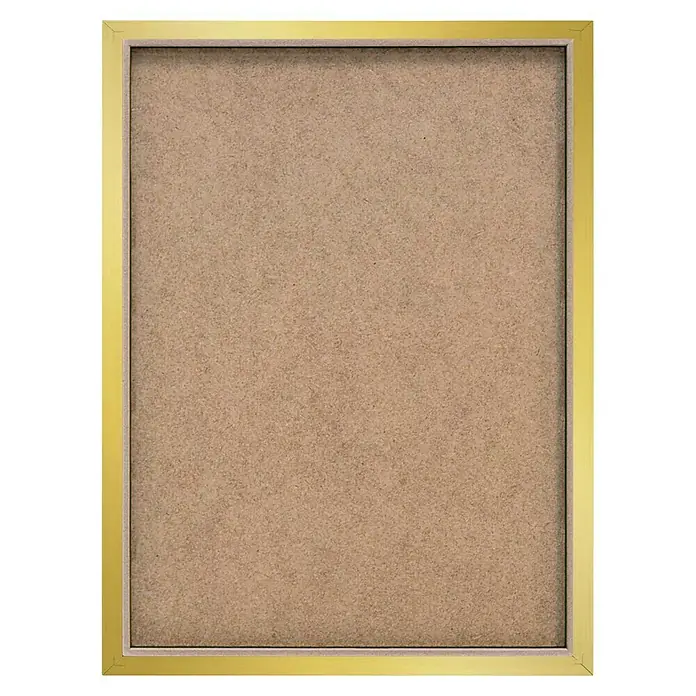 Reinders Bild Slim Frame Gold - Dancing Hummingbirds, B x H: 30 x 40 cm - Nahaufnahme eines rechteckigen Bilderrahmens mit goldenem Rand und einer braunen Tafel, die sich für die Präsentation von Kunst eignet.
