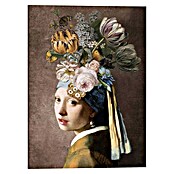 Reinders Leinwandbild Giclee on Canvas (Vermeer - Pearl Girl Flower, B x H: 50 x 70 cm) | BAUHAUS