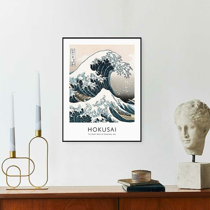 Reinders Bild Slim Frame Black (Hokusai, B x H: 30 x 40 cm) | BAUHAUS