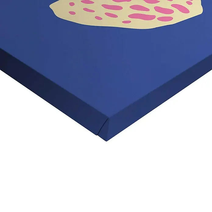 Reinders Leinwandbild Giclee on Canvas - Blue Pink Cat, B x H: 20 x 30 cm - Nahaufnahme einer Leinwand mit abstraktem Design, das eine moderne und farbenfrohe Ästhetik präsentiert.