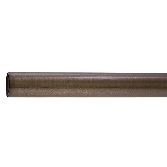 Gardinenstange - Bronze, Länge: 160 cm, Durchmesser: 25 mm - Nahaufnahme einer bronzefarbenen Gardinenstange. Die Stange ist aus Metall und hat eine gebürstete Oberfläche.