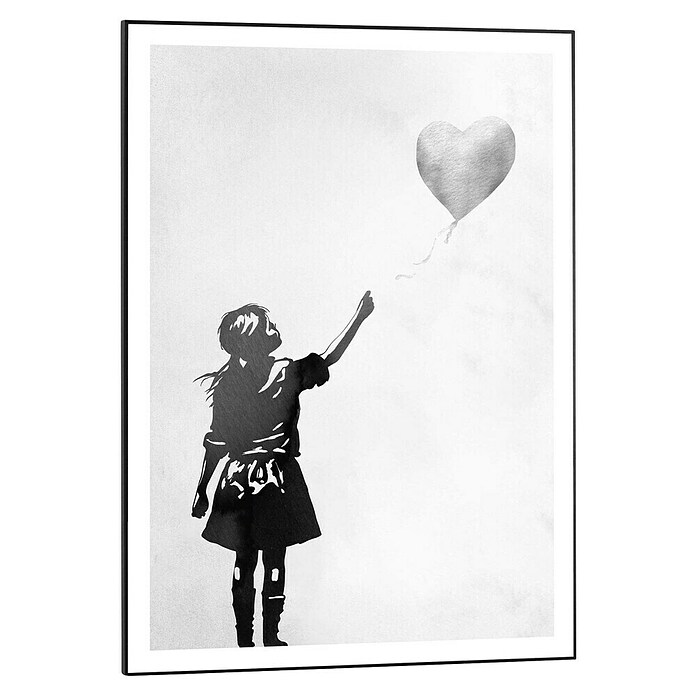 Reinders Bild Slim Frame Black (Balloon Girl, B x H: 50 x 70 cm) | BAUHAUS