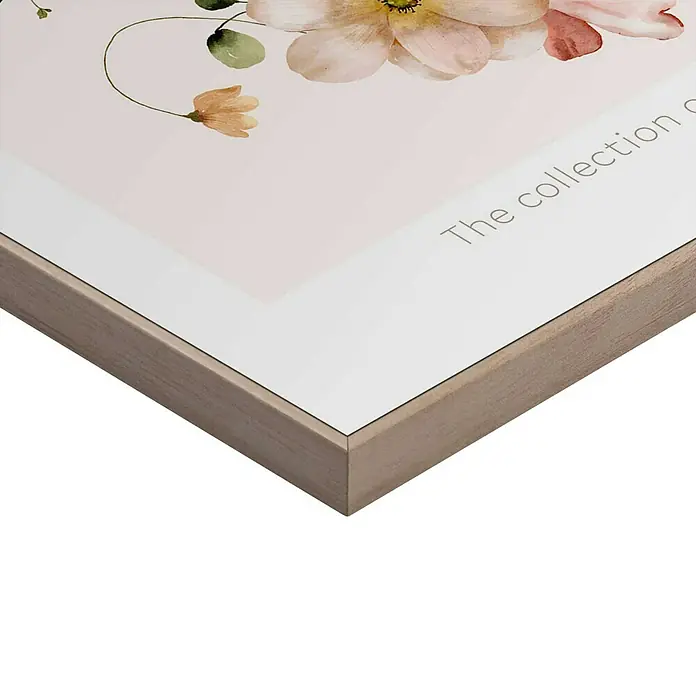 Reinders Bild Slim Frame Wood - Herbarium, B x H: 30 x 40 cm - Ein gerahmtes Kunstwerk mit zarten Blumenmotiven, das Eleganz und Charme ausstrahlt. Das Bild ist eine schöne Ergänzung für jeden Raum.