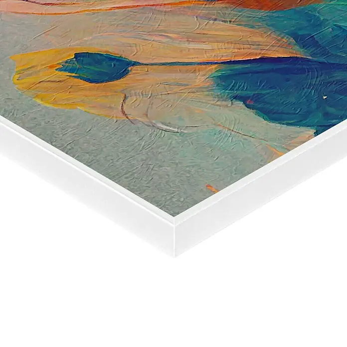 Reinders Bild Slim Frame White - Dreamy Flowers, B x H: 40 x 50 cm - Nahaufnahme eines gerahmten abstrakten Gemäldes mit lebendigen Farben.