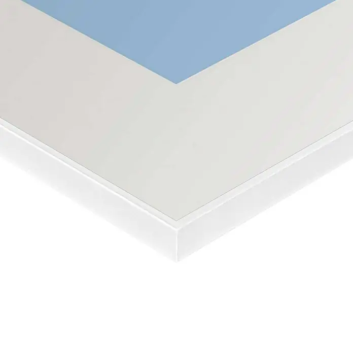 Reinders Bild Slim Frame White - Aperol, B x H: 30 x 40 cm - Nahaufnahme eines modernen, weiß gerahmten Bildes mit einem blauen Farbakzent, ideal für minimalistische Raumgestaltung.