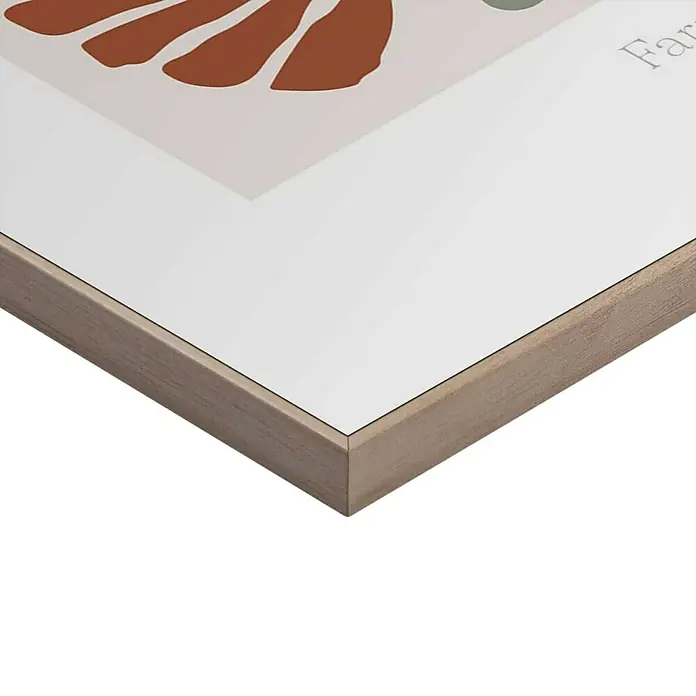 Reinders Bild Slim Frame Wood - Botanical Harvest, B x H: 50 x 70 cm - Nahaufnahme eines gerahmten Bildes mit abstrakten Pflanzenmotiven und einem schlichten Holzrahmen.