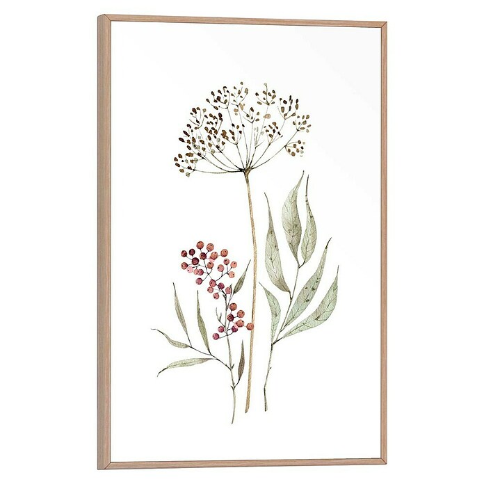 Reinders Bild Slim Frame Wood (Aqua Flowers, B x H: 20 x 30 cm) | BAUHAUS