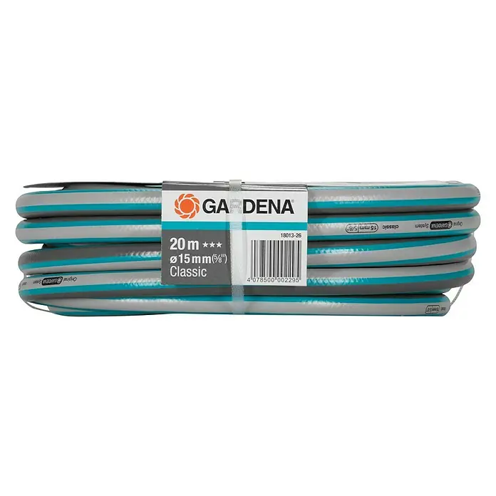 Gardena Manguera para jardín Classic - Ø x L: 15 mm x 20 m - Manguera de jardín Gardena Classic enrollada de 20m de longitud y 15mm de diámetro. Ideal para regar el jardín.