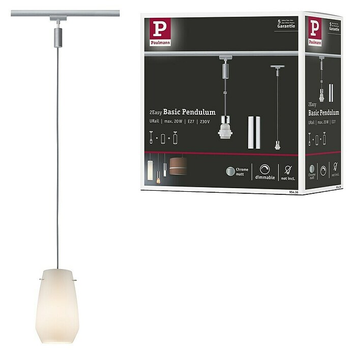 Paulmann URail 2Easy Lámpara colgante Basic (1 luz, 20 W, Casquillo: E27, Altura: 150 cm)