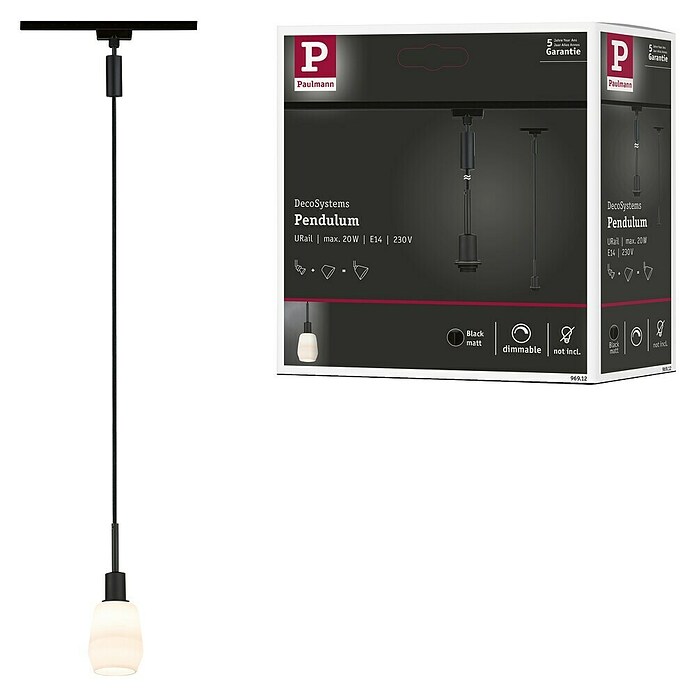 Paulmann URail Pendelleuchte DecoSystems (E14, Höhe: 135 cm, Schwarz) | BAUHAUS