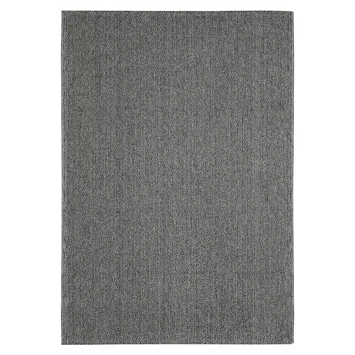 Flachgewebeteppich Loom - Grau, 230 x 160 cm, 100 % Polypropylen - Strukturierter grauer Webteppich mit dichtem, flachem Muster.