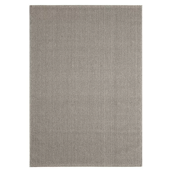 Flachgewebeteppich Loom - Braun, 200 x 140 cm, 100 % Polypropylen - Rechteckiger hellbraungrauer Webteppich mit ausgeprägter Textur.