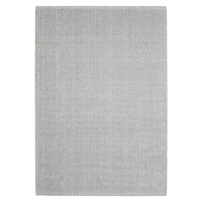 Flachgewebeteppich Loom - Silber, 230 x 160 cm, 100 % Polypropylen - Hellgraue, fein gewebte Stofftextur mit subtilem Diagonalmuster.
