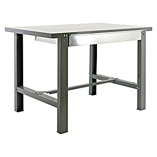 Simonrack Simonwork Banco de trabajo BT6 Box Metal (L x An: 73 x 120 cm, Altura de trabajo: 83 cm, Carga soportada: 635 kg, Gris)