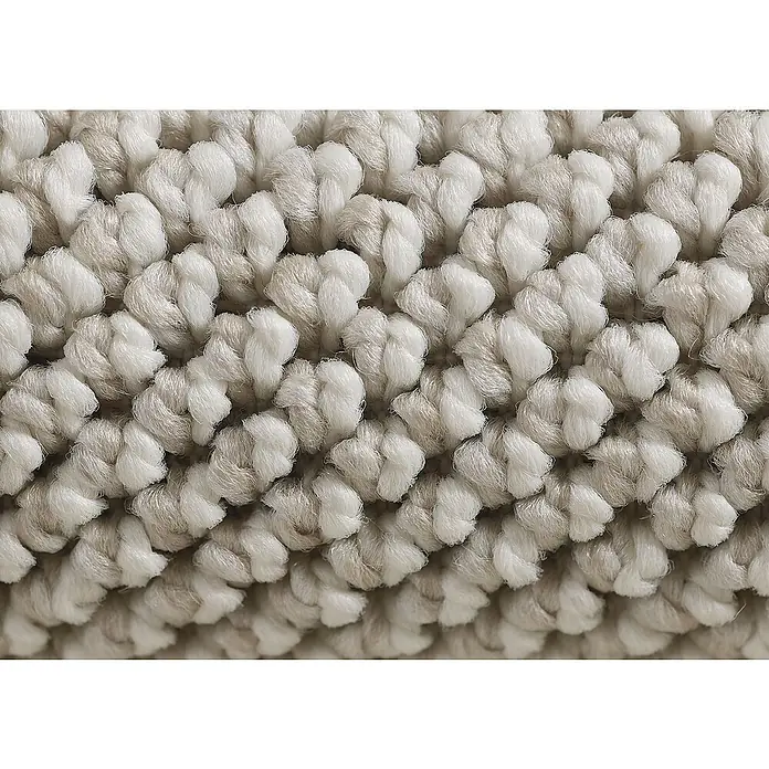 Flachgewebeteppich Loom - Creme, 230 x 160 cm, 100 % Polypropylen - Nahaufnahme eines beigen Teppichs mit Schlingenflor, der eine weiche und strukturierte Oberfläche zeigt.