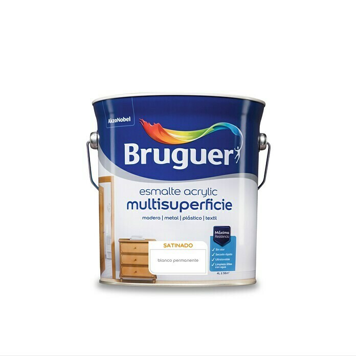 Bruguer Esmalte de color Acrylic (Blanco, 4 l, Satinado)