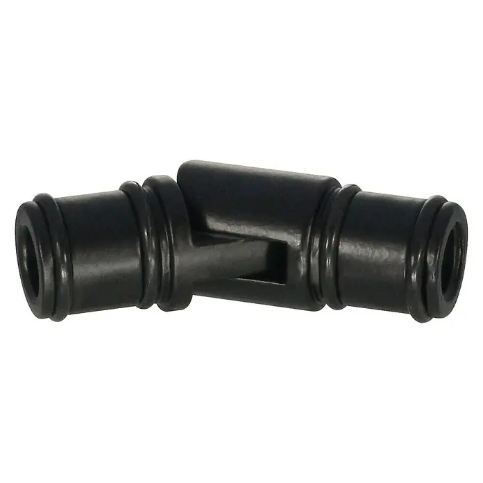 Expo Ambiente Gardinenwinkel - Schwarz, Geeignet für: Gardinenstangen Ø 20 mm - Schwarzer Schlauchverbinder für Bewässerungssysteme. Ideal zur Verbindung zweier Schläuche im Garten.