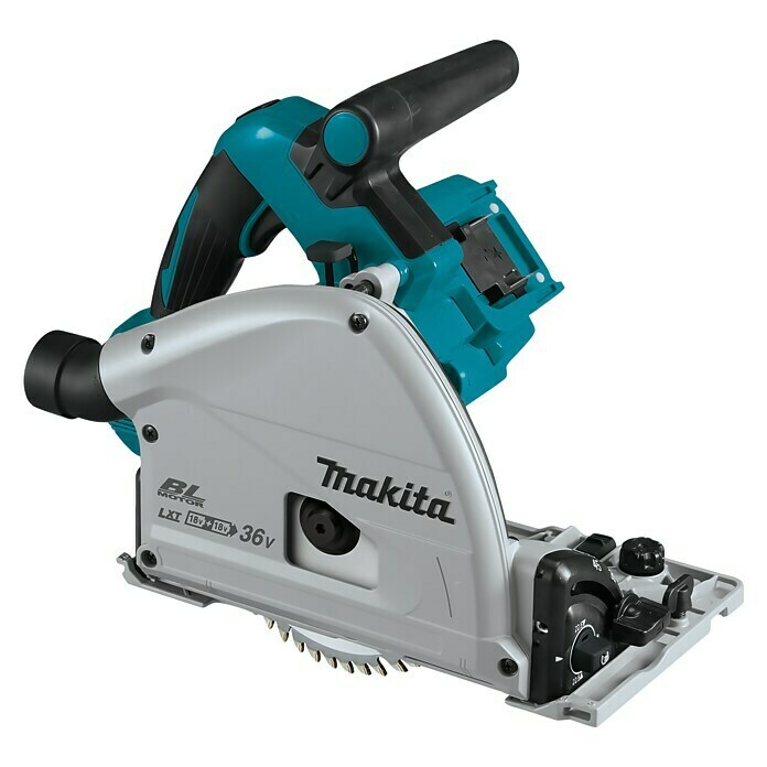 Makita Akku-Tauchsäge DSP600ZJ18 V, Ohne Akku, Sägeblatt: Ø 165 mm, 2.500 U/min - 6.300 U/min Front View