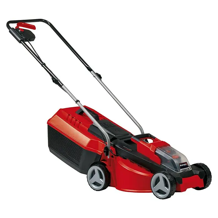Einhell Power X-Change 18V Akku-Rasenmäher GE-CM 18/30 Li-Solo18 V, Li-Ionen, Ohne Akku, Schnittbreite: 30 cm - Roter Einhell Akku-Rasenmäher mit Fangkorb und verstellbarem Griff für komfortables Rasenmähen im Garten.