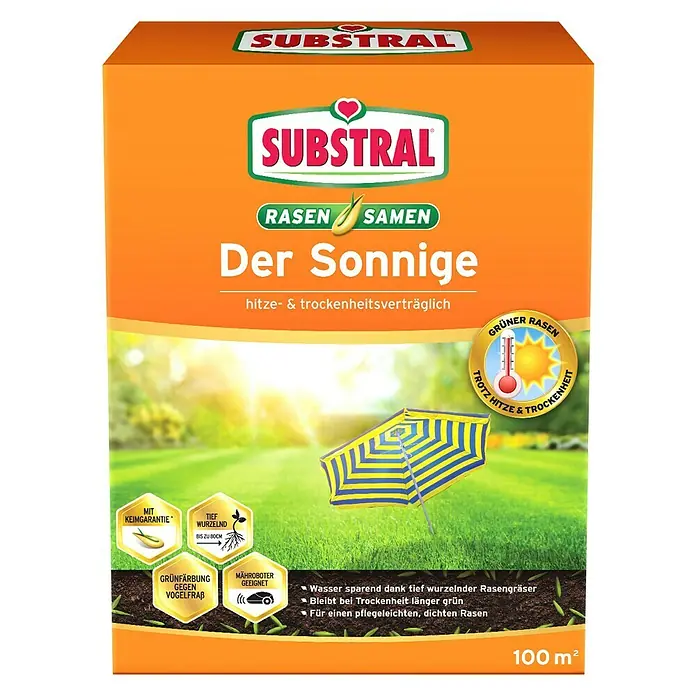 Substral Rasensamen Der Sonnige - 2,25 kg, 100 m² - Substral Rasensamen "Der Sonnige" für einen hitze- und trockenheitsverträglichen, grünen Rasen auf 100 m².