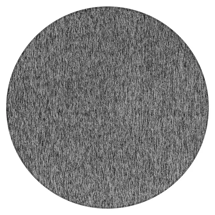 Kurzflorteppich Nizza - Grau, Durchmesser: 200 cm, 100 % Polypropylen - Runder, melierter grauer Teppich mit Textur.
