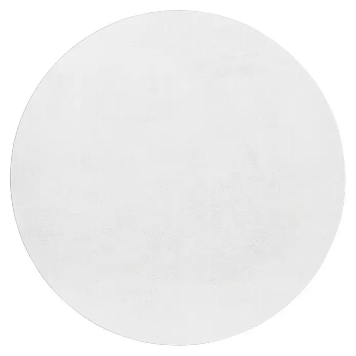 Hochflorteppich Pouffy - Weiß, Durchmesser: 160 cm, 100 % Polyester - Weißer runder Teppich mit strukturierter Oberfläche.