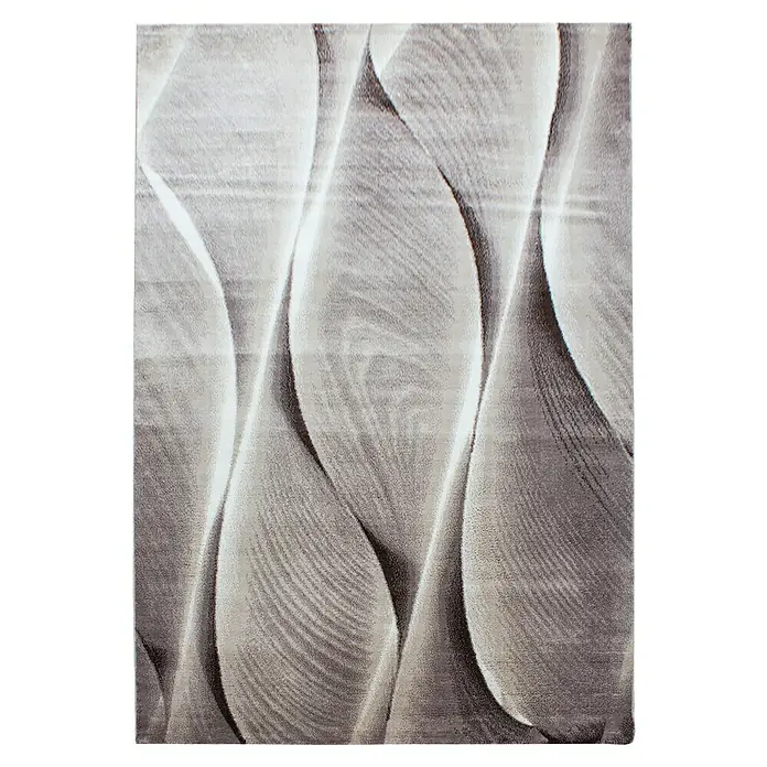 Kurzflorteppich Parma 9310 - Braun, 170 x 120 cm, 100% Polypropylen - Elegantes abstraktes Teppichdesign in Grau und Weiß. Ein stilvoller Akzent für moderne Wohnräume, der Wärme und Komfort bietet.