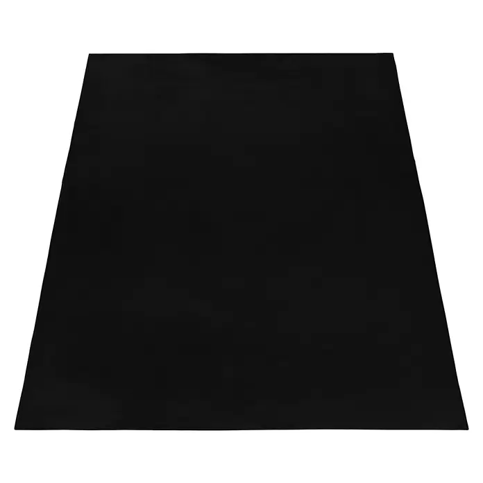 Hochflorteppich Pouffy - Schwarz, 150 x 80 cm, 100 % Polyester - Schwarze rechteckige Matte mit leichter Textur.