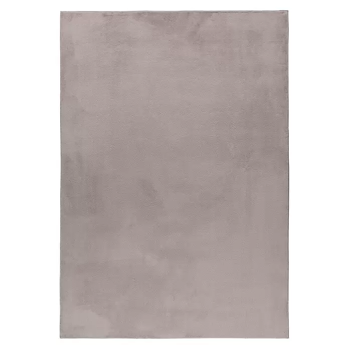 Hochflorteppich Pouffy - Beige, 110 x 60 cm, 100 % Polyester - Flauschiger, hellbrauner rechteckiger Teppich.