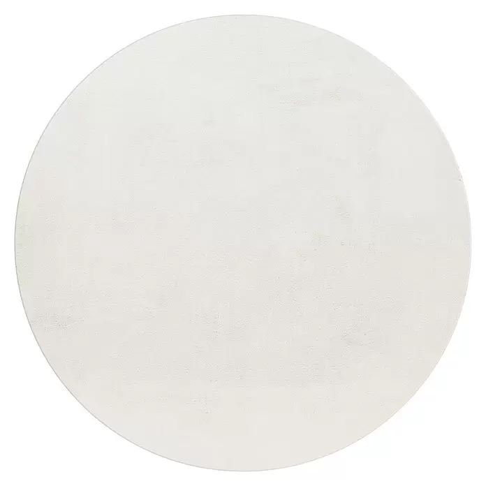 Hochflorteppich Pouffy - Creme, Durchmesser: 160 cm, 100 % Polyester - Runder, cremefarbener, leicht strukturierter Teppich oder Matte.