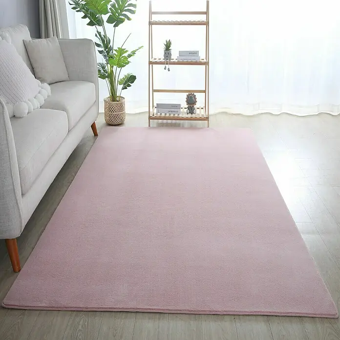 Kurzflorteppich Sky - Rosa, 150 x 80 cm, 100 % Polyester - Rosa Teppich im Wohnzimmer, passend zum Sofa und zur Einrichtung. Ideal für ein gemütliches Ambiente.
