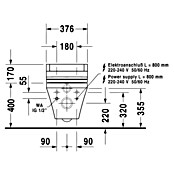 Duravit DuraStyle Wand-WC Vega GH (Ohne WC-Sitz, Tiefspüler, Weiß)