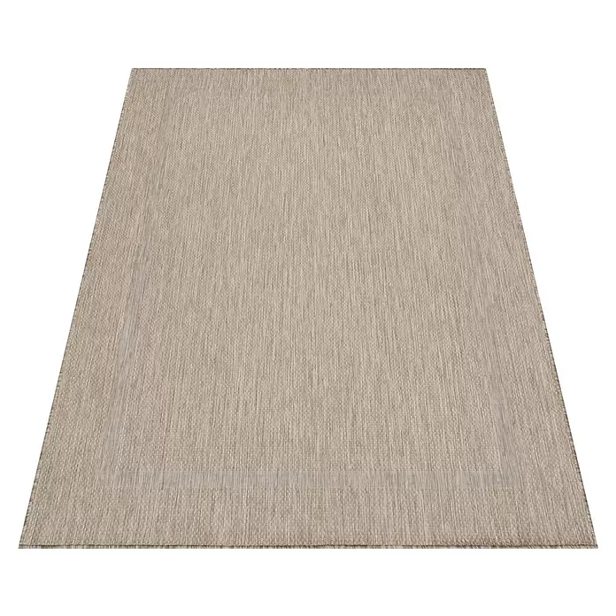 Outdoor-Teppich Relax - Beige, 340 x 240 cm, 100 % Polypropylen - Heller beiger gewebter Teppich mit dezentem Rand.