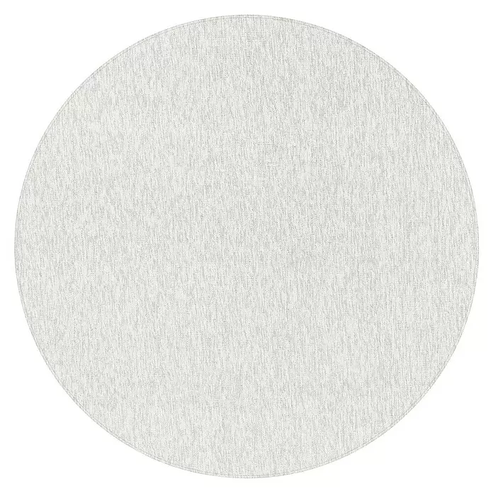 Kurzflorteppich Nizza - Creme, Durchmesser: 200 cm, 100 % Polypropylen - Runder, hellgrauer, melierter Stoffteppich.