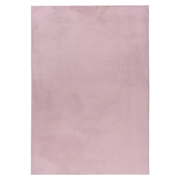 Hochflorteppich Pouffy - Rosa, 170 x 120 cm, 100 % Polyester - Rechteckiger, hellrosa Plüschteppich mit weicher, kurzfloriger Textur.