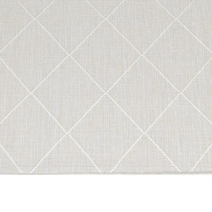 Outdoor-Teppich Zagora II - Grau, 150 x 80 cm, 100 % Polypropylen - Nahaufnahme eines weißen Teppichs mit Rautenmuster, ideal für moderne Wohnräume.