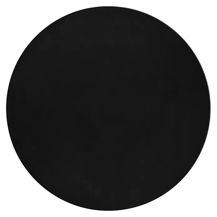 Hochflorteppich Pouffy - Schwarz, Durchmesser: 160 cm, 100 % Polyester - Schwarze, runde, strukturierte Matte.
