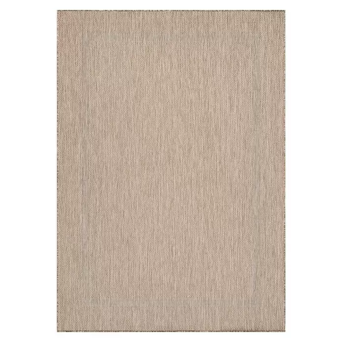 Outdoor-Teppich Relax - Beige, 340 x 240 cm, 100 % Polypropylen - Heller beiger gewebter rechteckiger Teppich mit dezentem Strukturbord.
