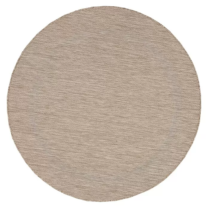 Outdoor-Teppich Relax - Beige, Durchmesser: 200 cm, 100 % Polypropylen - Strukturierter runder beigefarbener Webteppich.