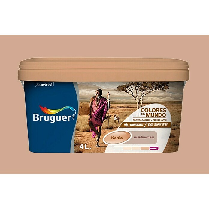 Bruguer Colores del Mundo Pintura para paredes Kenia marrón natural (4 l, Mate)
