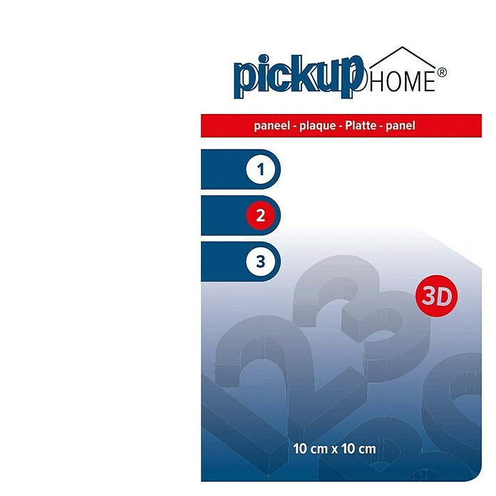 Pickup 3D Home Cartel (L x An: 10 x 10 cm, Blanco)