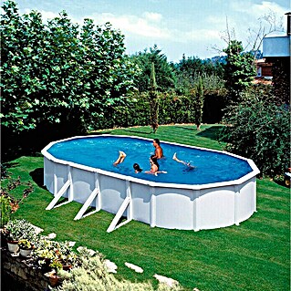 KWAD Stahlwand-Pool Steely de luxe (L x B x H: 490 x 360 x 120 cm, Weiß, 19 400 l)