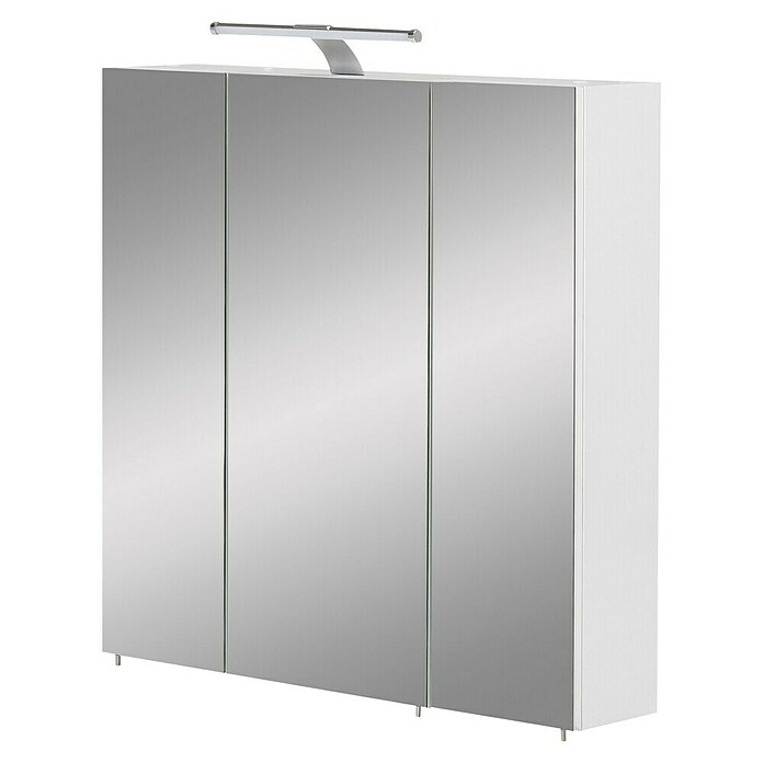 Schildmeyer LED-Spiegelschrank Roma (B x H: 70 x 75 cm, Mit Beleuchtung, Spanplatte, Weiß)