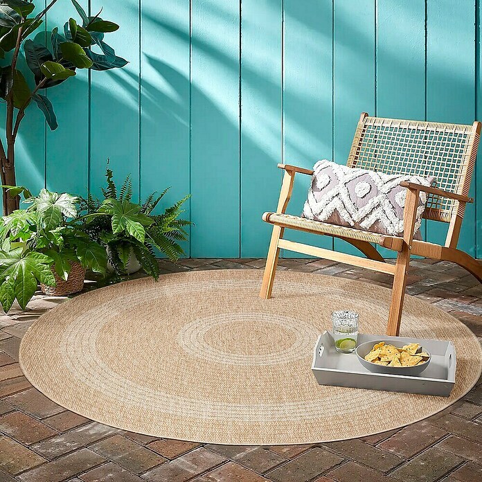 Outdoor-Teppich Comilla I (Beige, Durchmesser: 80 cm, 100 % Polypropylen) | BAUHAUS