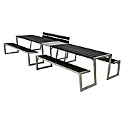 Plus Sitzgruppen-Set Zigma (6-tlg., Schwarz/Silber, Mit Rückenlehne)