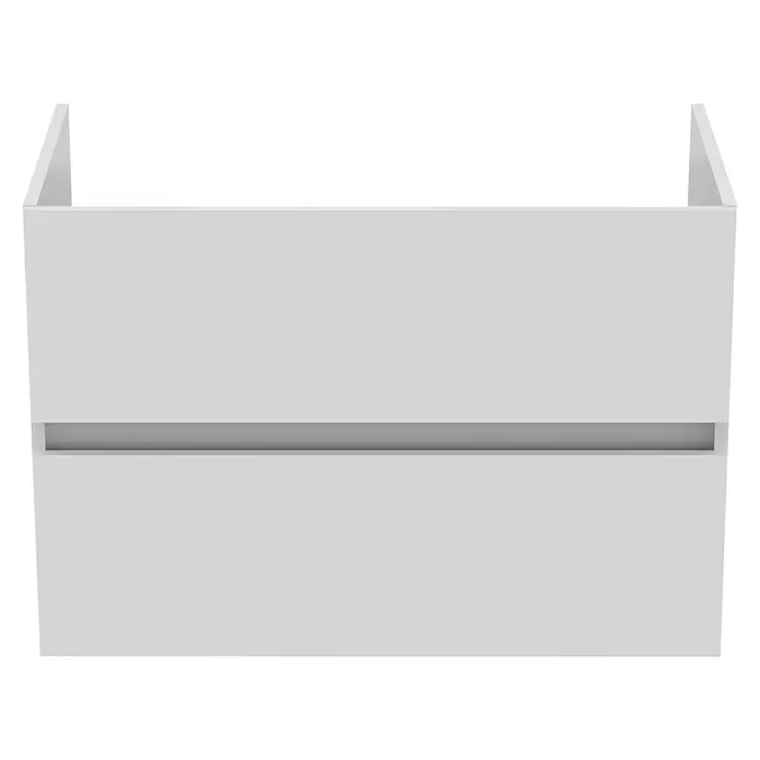 Ideal Standard Eurovit Badmöbel-Set + - 81,5 cm, Weiß - Weißer wandmontierter Schrank mit zwei Fächern und angewinkelten Seitenstützen.