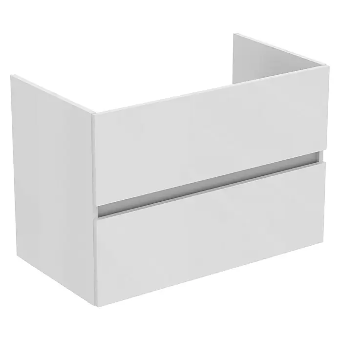 Ideal Standard Eurovit Badmöbel-Set + - 81,5 cm, Weiß - Weißer glänzender Waschtischunterschrank mit zwei Schubladen.