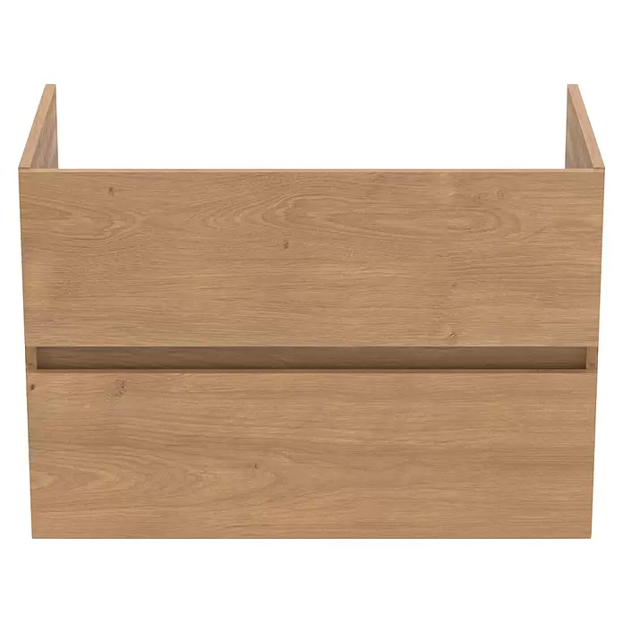 Ideal Standard Eurovit Badmöbel-Set + - 81,5 cm, Hamilton Eiche - Hölzerner Schubkastenunterschrank in Eichenoptik mit integrierter Griffleiste.