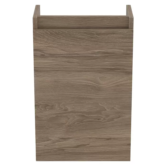Ideal Standard Eurovit Badmöbel-Set + - 37 cm, Nussbaum, Hahnloch: Links - Hölzerner Schubkasten mit natürlicher Holzmaserung.